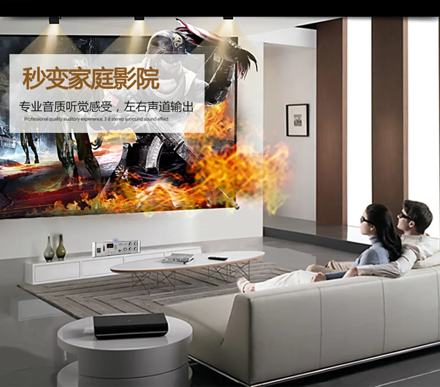 FAIRSZ Professional background music public broadcasting system 50W audio amplifier and ceiling speakers set SD/USB/RADIO/MP3