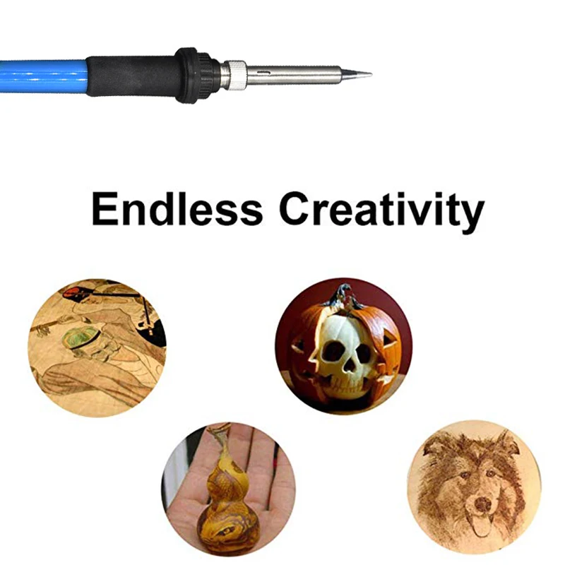 KALAIDUN Soldering Iron Adjustable 60w EUUS Plug Carving Pyrography Tool Wood Embossing Burning Solderng Pen Welding Tips Kit8