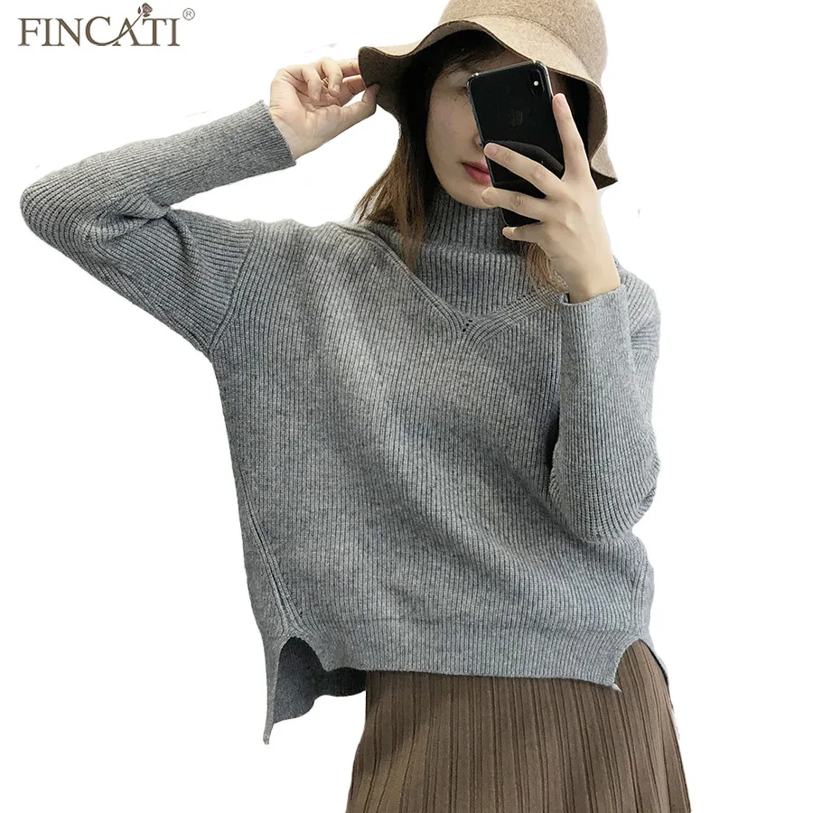 Women Sweater Fincati 2018 Autumn New Arrival Casual Solid Colors Plain Knitted Winter Warm Pullover Long Sleeves All-Match Tops | Женская
