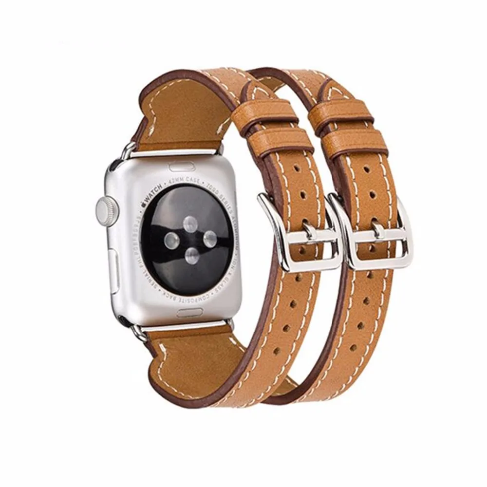 Ремешок из натуральной кожи для Apple Watch band 44 мм 38 браслет iwatch 42 40 apple watch 5 4 3|Ремешки