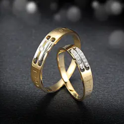 Diamond Помолвочное, обручальное кольцо пара комплект 0,02 + 0,04 карат ювелирные изделия 18 К желтого золота ручной работы обручальные кольца