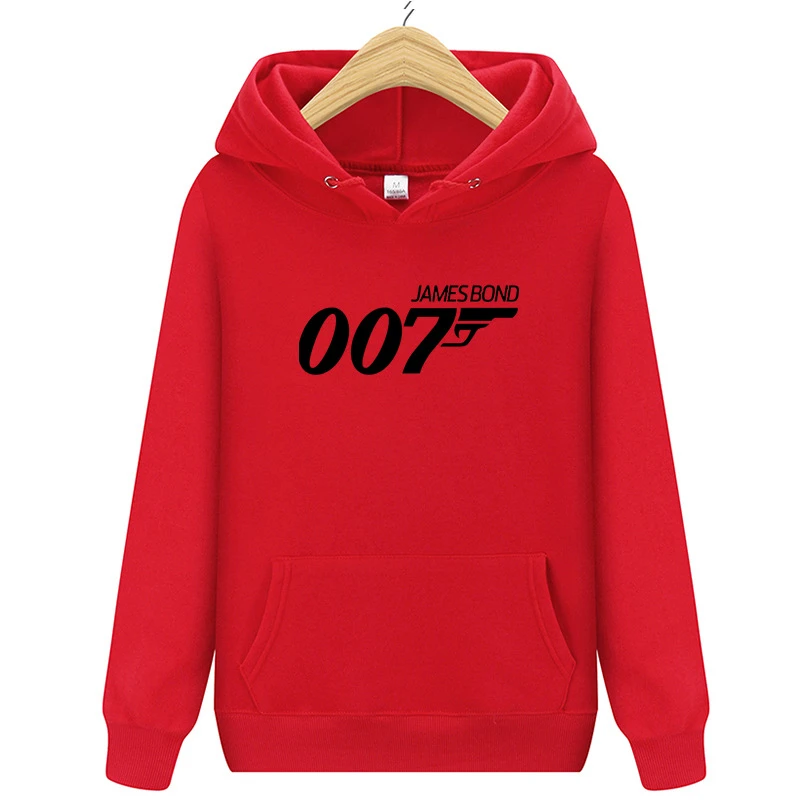 

Men's Clothing Sportswear Movies 007 James Bond Print Sweatshirt Men's Long Sleeve Loose Pullover Fleece Hoodie Hip Hop