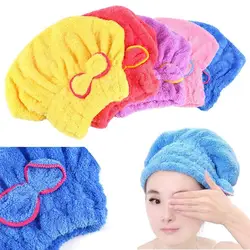 5 цветов шапочка для душа полотенца для укутывания шапочка для ванной твердый бант быстро сохнет шапка для волос