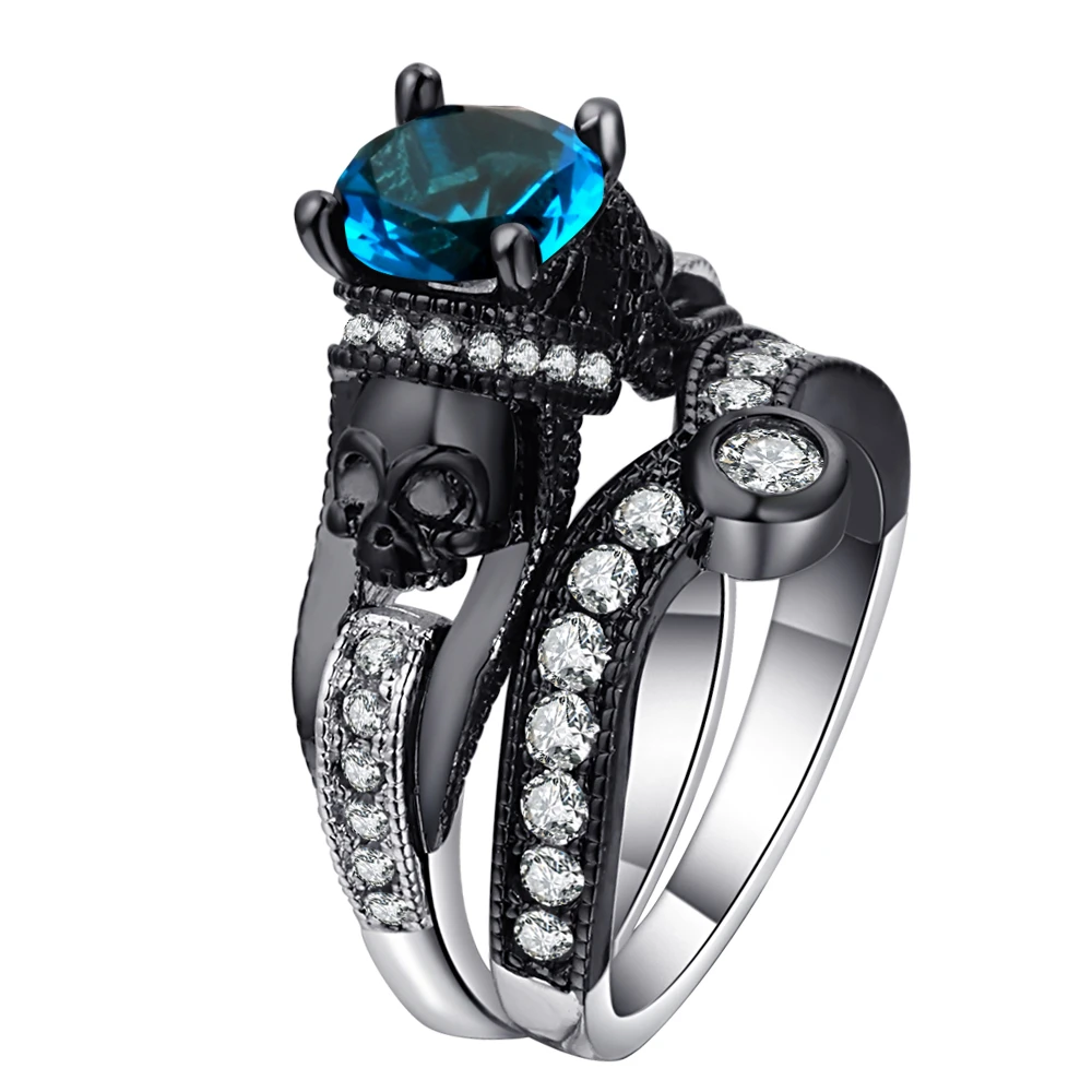 Crystal Zircon Skull Ring17