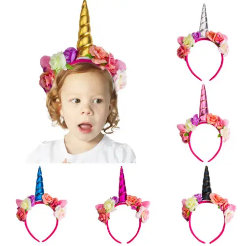 Magical Unicorn Horn Head Party Kid Hair Headband Fancy Dress Cute