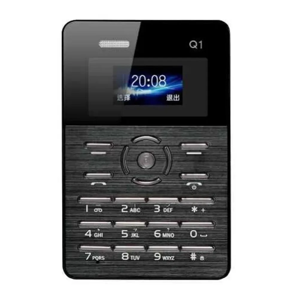 AEKU Qmart Q1 карта мобильного телефона 2G Сеть карта с низким уровнем радиации мобильный телефон 4,0 мм ультра тонкий карманный 1,0 дюймов мини тонкий телефон с картой