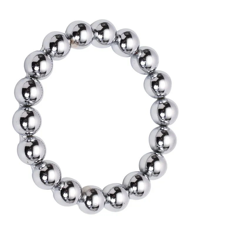 Adult Games Cockrings Beaded Shiny Metal Cock Ring For Men Enhancement