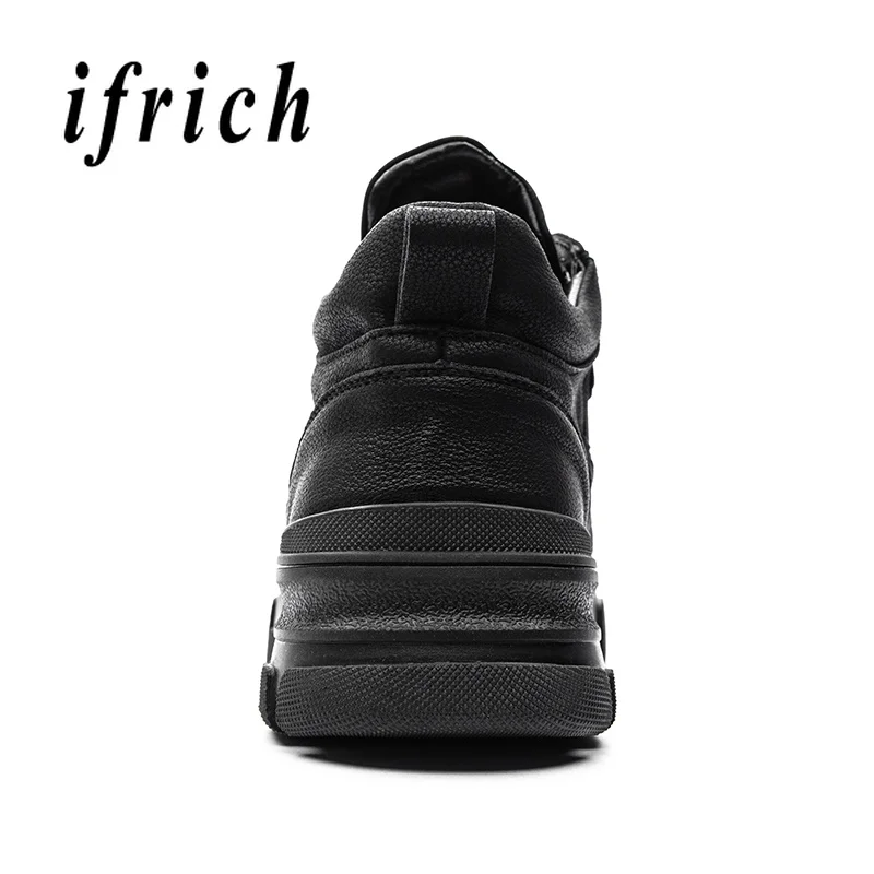 Ifrich Marche Mode Sport Des Cuir slip La Homme Plat Marque En High Chaude Noir Décontracté Pour Jeunes De Black Anti Top Hommes Chaussures jAL4R5