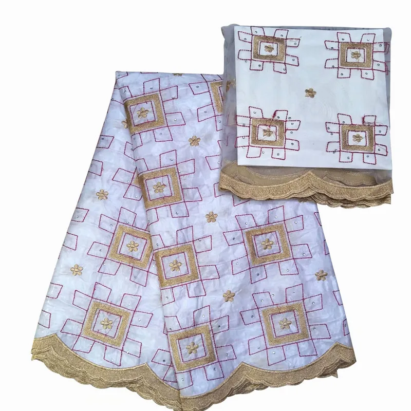 Белая африканская ткань bazin riche getzner tissu africain хлопок вышитое кружево в нигерийском