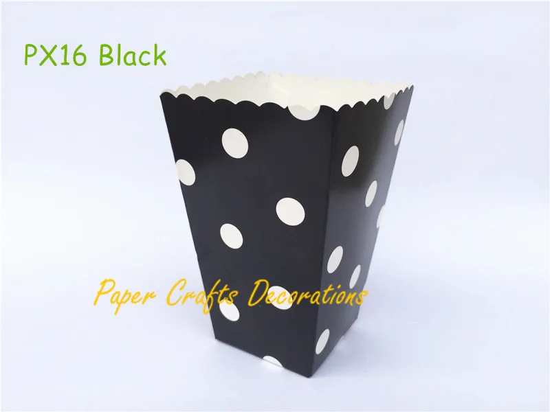 12 шт./лот золото/серебро металлик мини вечерние бумажные коробки для попкорна Sanck сувенирные сумки свадьба день рождения кино вечерние принадлежности - Цвет: PX16 Black Dots