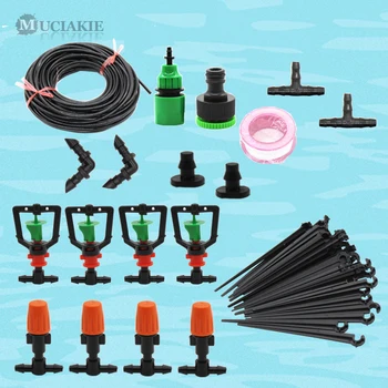 

MUCIAKIE 25m to 5m Misting Sprinkler Rain Shaped Garden Water Irrigation System Watering Kit 4/7MM Hose Nozzle Faucet Fittings