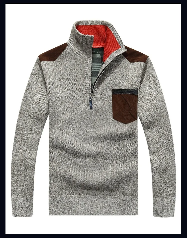 Зимний свитер, мужской кашемировый пуловер с высоким воротом, теплый флисовый корейский английский стиль, пальто, куртка с длинным воротником на молнии, мужская одежда
