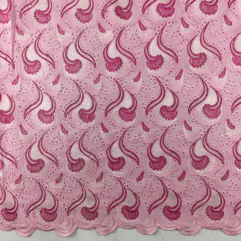 Высокое качество 889 швейцарская вуаль кружева африканская вуаль хлопок кружевная ткань нигерийский стиль для вечерние платья - Цвет: pink
