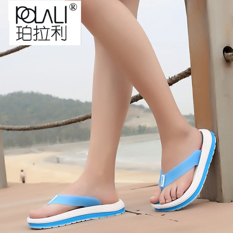 

POLALI Summer Men Flip Flops Male Mixed Color Slippers Casual PVC EVA Shoes Summer Fashion Beach Slipper Shoe Size 36-41