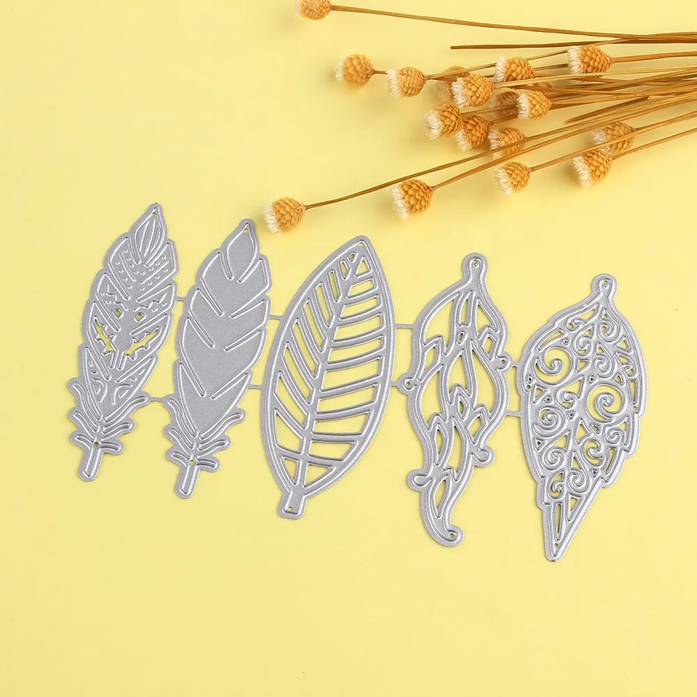 

5Pcs Flower Leaves Frame Metal Cutting Dies for Scrapbooking Paper Greeting Card Making 2019 new knife Die Template Craft Dies