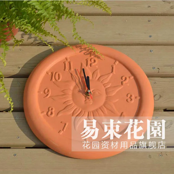 GardenterracottaclockoutdoorcourtyardwallclockVillaGardenAccessoriesbalconywallclock