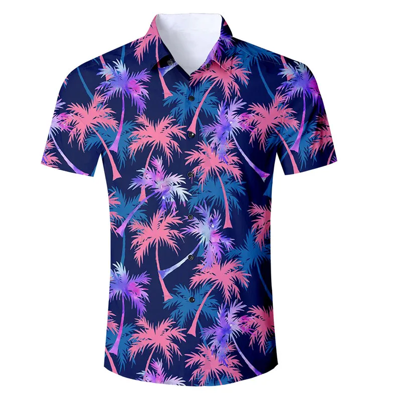 рубашки 2018 с коротким рукавом 3D мужская одежда мода вокация лето пляж Га...