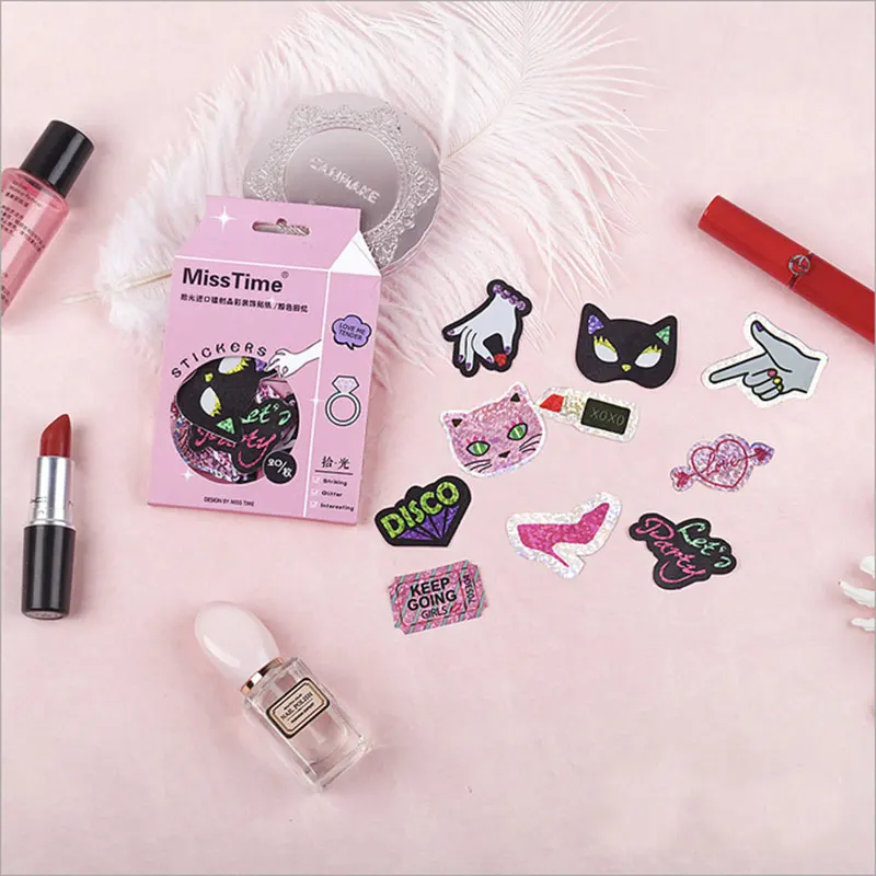 

30 pcs/lot PinkAngel laser mini paper sticker decorative Adhesive Stickers DIY ablum diary scrapbooking label sticker stationery