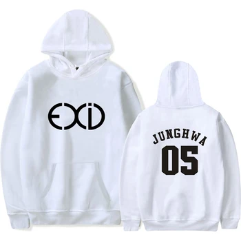 

EXID JUNGHWA HANI LE SOLJI Hip Hop hooded sweatshirt personality letter printing unisex casual hooded thin sweatshirt pocket PIP