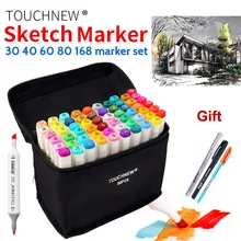 TOUCHNEW 198 цветов двойная головка набор маркеров для живописи спиртовой эскиз Маркеры Ручка для художника Рисование манга дизайн товары для рукоделия