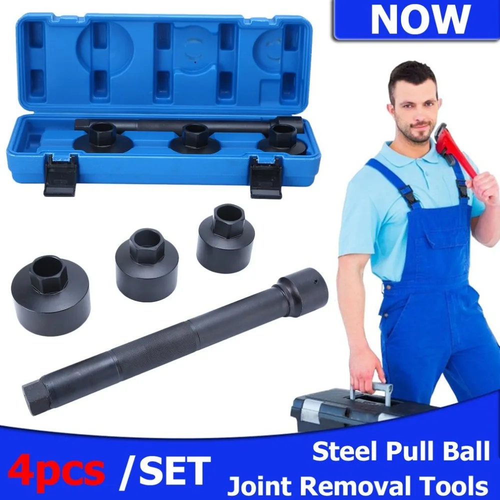 

Newest Professional 4PCS/SET Heavy Duty Steel Pull Ball Joint Press Bushing Installation Removal Tools Kit for Car Trucks