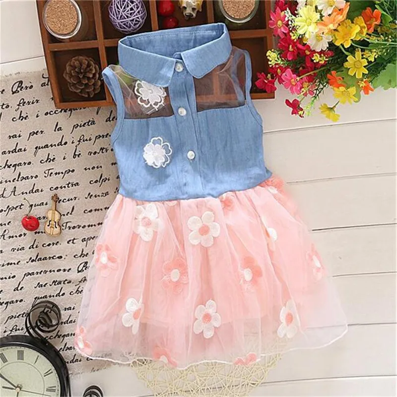 2016 Summer style girl dresses for 2 4 years Princess Party Kids
