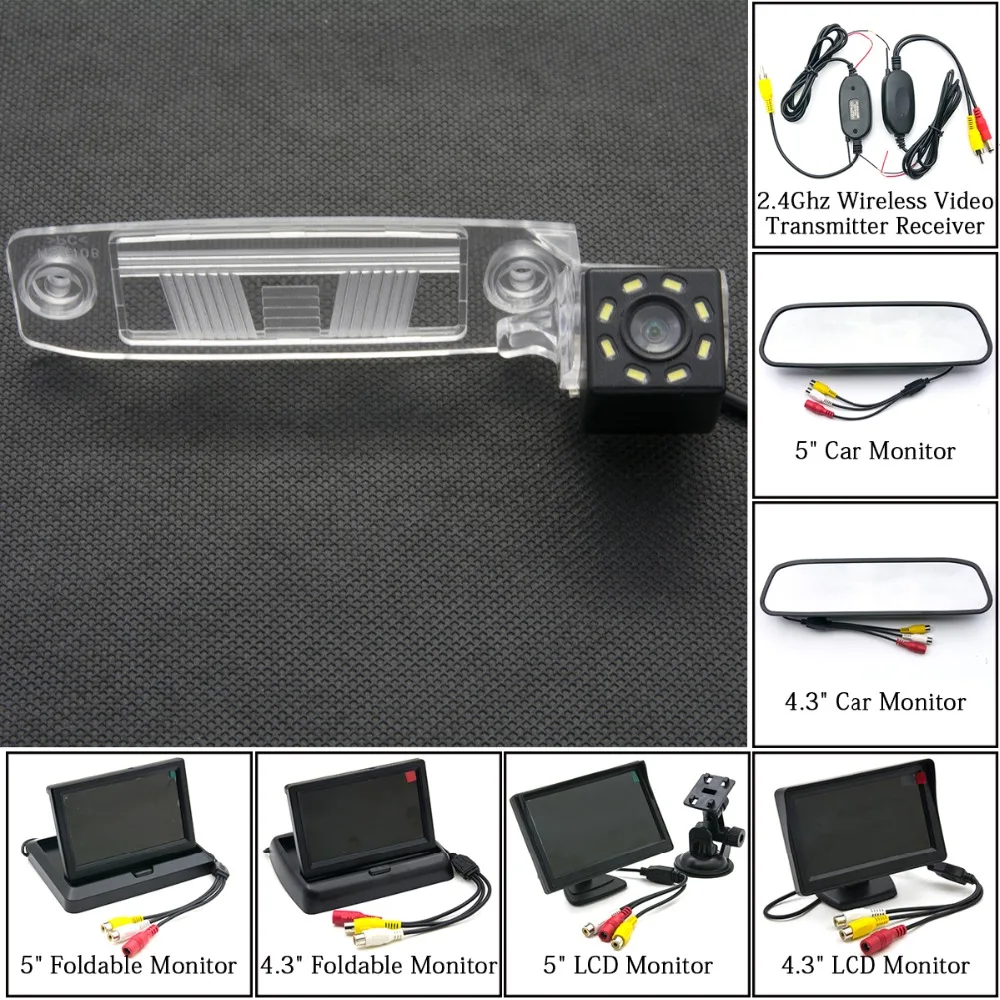 

For Kia Sportage SL Sportage R 2011 2013 2014 2015 K3 2012 8LED CCD Car Parking Rear View Camera 4.3" 5" Monitor 2.4GHZ Wireless
