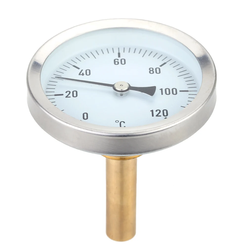 63mm Horizontal Dial liquid Thermometer Aluminum Temperature Gauge