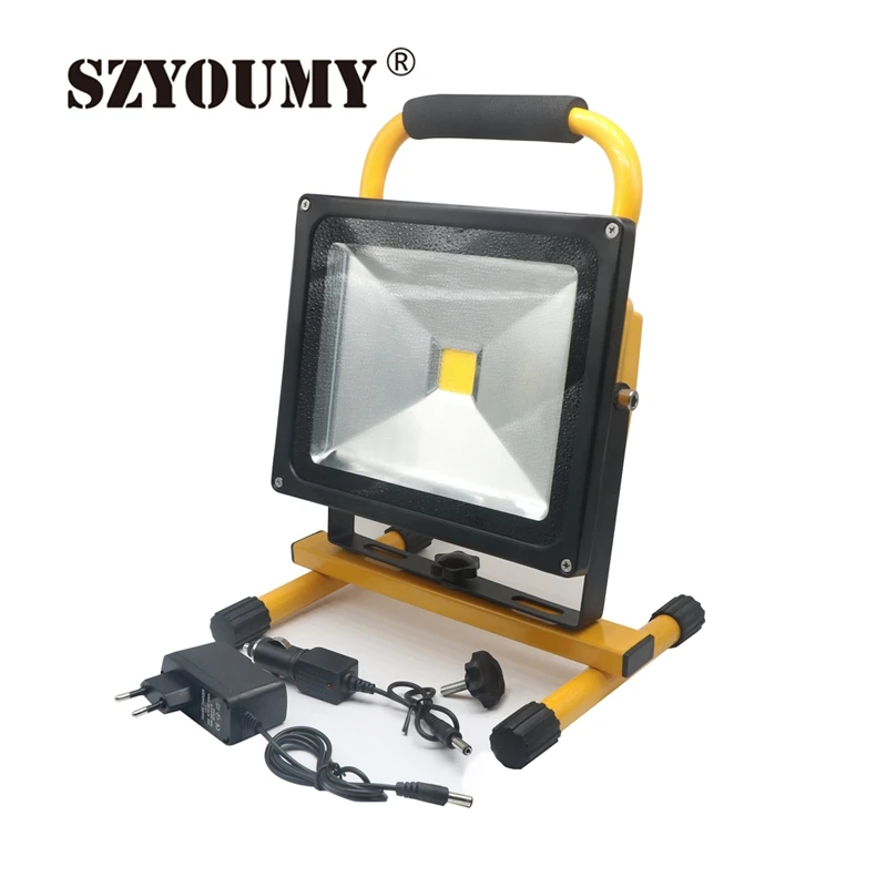 

SZYOUMY Portable Led Floodlight 10W 20W 30W 50W LED Waterproof Rechargeable Flood Light Emergency Spotlight Camping Lamp