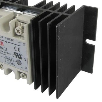 

WSFS Hot Sale DC to AC Solid State Relay SSR-25DA 25A 3-32V 24-380V + Aluminum Heat Sink