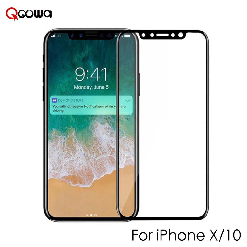 Qoowa Upscale Screen Protector for iPhone X 10 Ant...