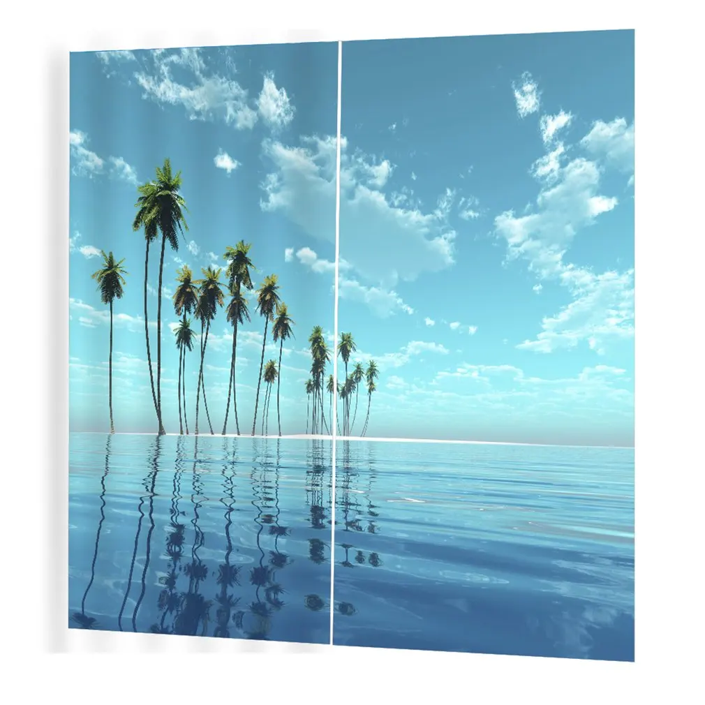 

Coconut palm Pattern Curtains Divider Nice Window Curtain 170*200 Romantic Curtains For Living Room