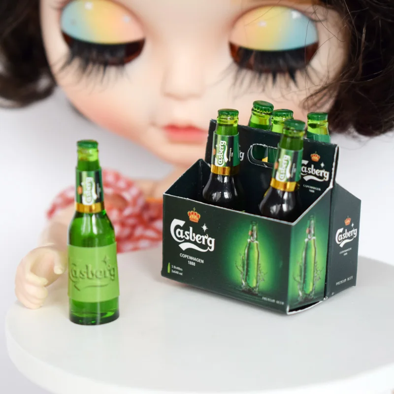 1/6 весы Мини Кукольный Миниатюрный напитки 6 бутылочки пива модель с коробкой играть кукла еда игрушки интимные аксессуары