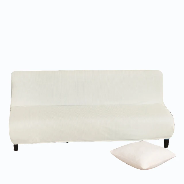 White Knitted Fabric Armless Couch Sofa Covers Stretch Furniture White Knitted Fabric Armless Couch Sofa Covers Stretch Furniture For Living Room Universal Elastic