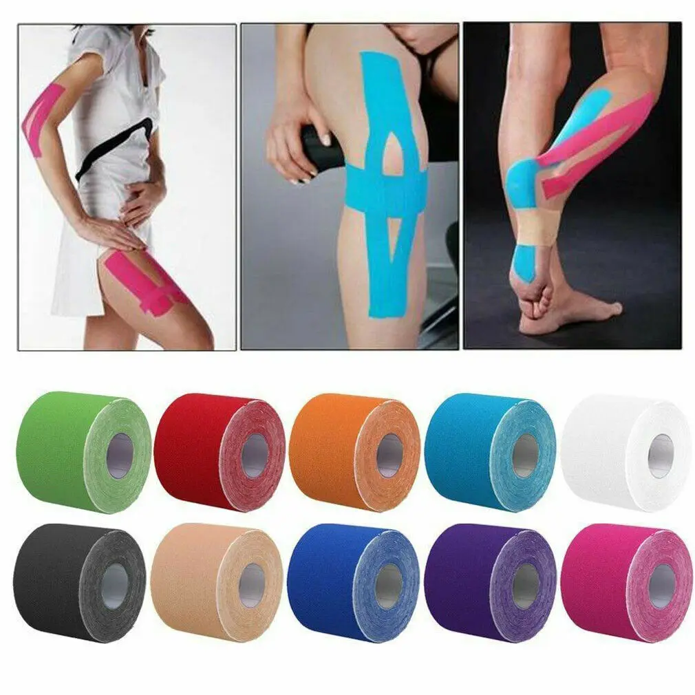 

Kinesiology Elastic Tape Athletic Recovery Kneepad Sports Safety Muscle Pain Relief Access Knee Pads Support Gym Fitness Bandage