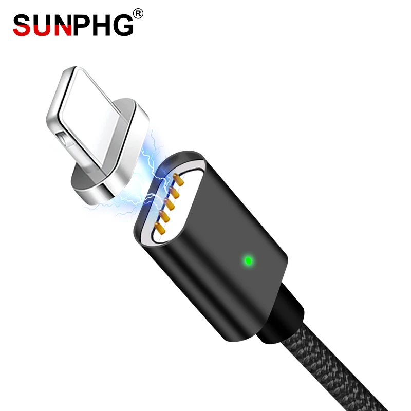 

SUNPHG 1m Magnetic Cable 2.4A For iphone Quick Charging Data Cable USB Magnet Wire Charger For iPhone X 6 7 8 For iPad Air