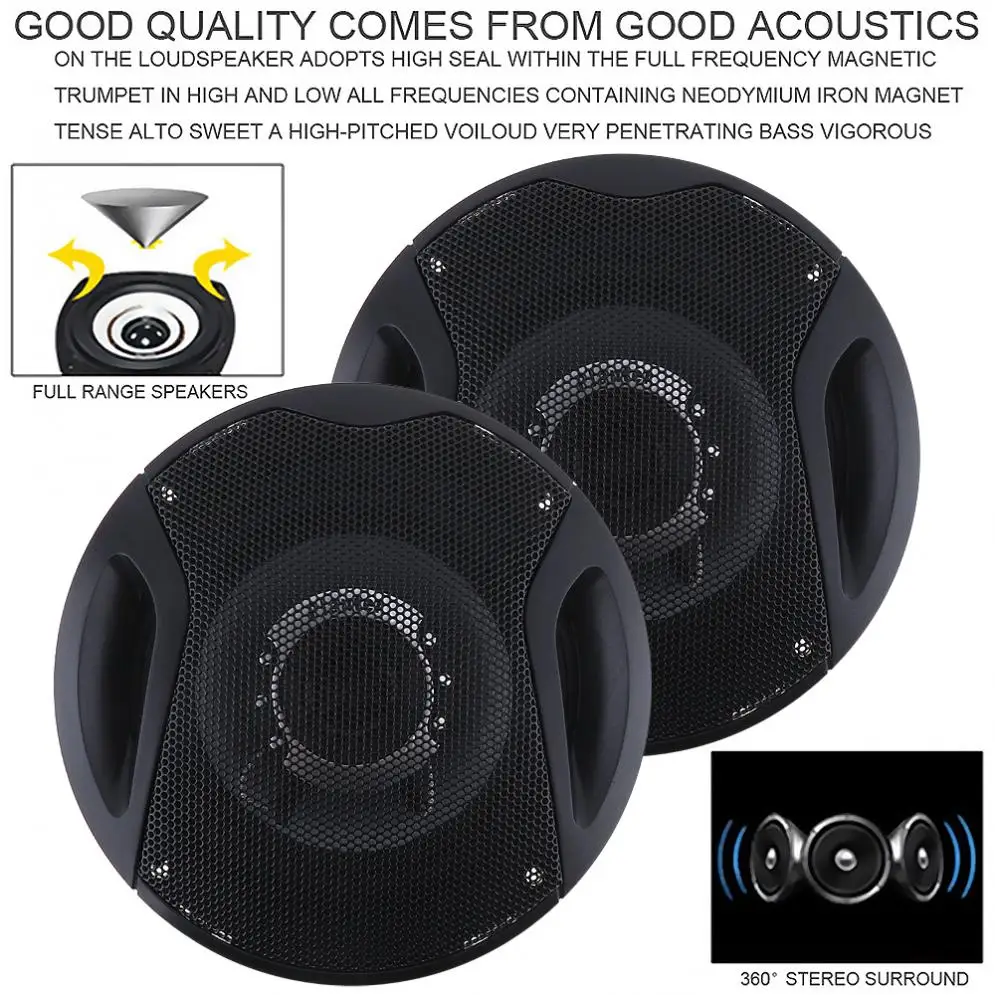 300W 2pcs 5 Inch Car HiFi Coaxial Speaker Vehicle Door Auto Audio Music Stereo Full Range Frequency Speakers for Cars