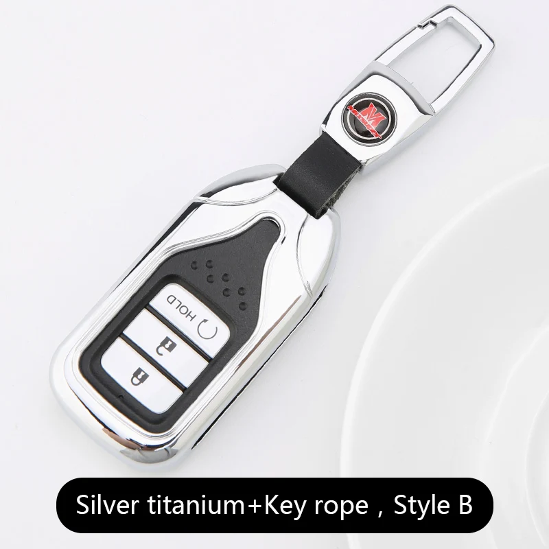 Type B Square Silver Чехол для ключей Honda CRV Civic Accord XRV VEZEL Защитная крышка чехол для хранения ключей Автомобильный ключ пульт дистанционного управления защитный чехол - Название цвета: Type B Square Silver