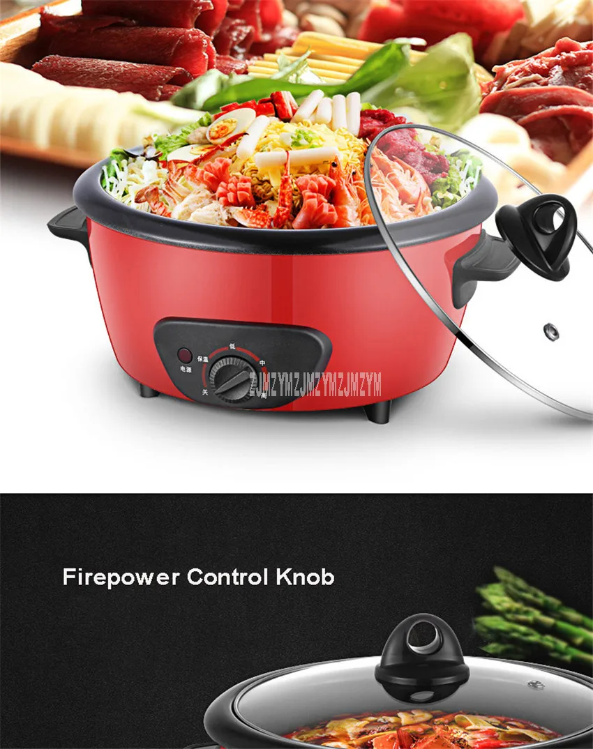 4L Electric Hot Pot Multi Cooker Pot Separatable Non-stick Coating Electric Cooking Machine Stewing Hotpot Cooker 1450W RHG-40A1