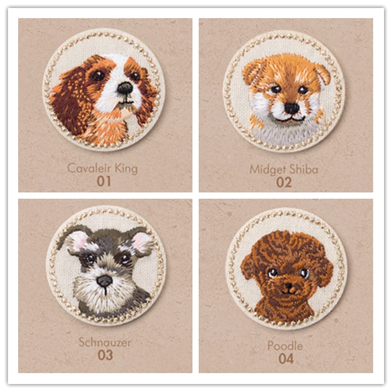 Cartoon Cat/Dog Embroidery Patches Animal Iron on Clothes DIY Badges Patch Appliques Stripes Stickers Sewing Accessory | Дом и сад