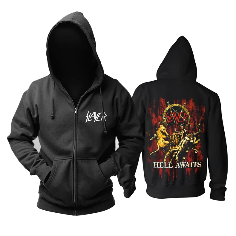 26 дизайнов Slayer, хлопковые мягкие толстовки в стиле рок, куртка в виде ракушки, толстовка на молнии в стиле панк с тяжелым металлом, флисовая верхняя одежда sudadera Skull - Цвет: 12