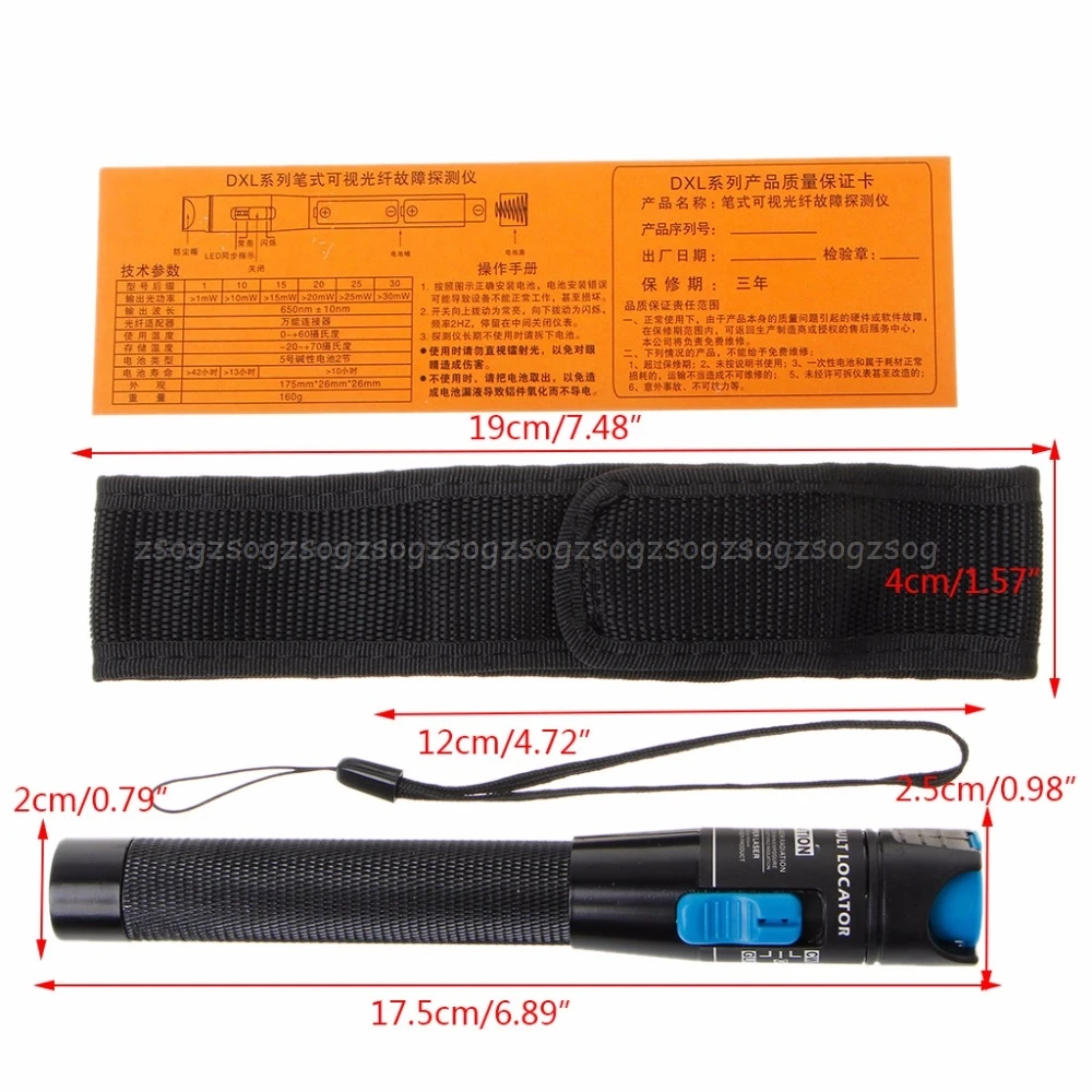 

Visual Fault Locator 30mW Red Light Source Fiber Optic Cable Tester Pen Tool JUN09 dropship