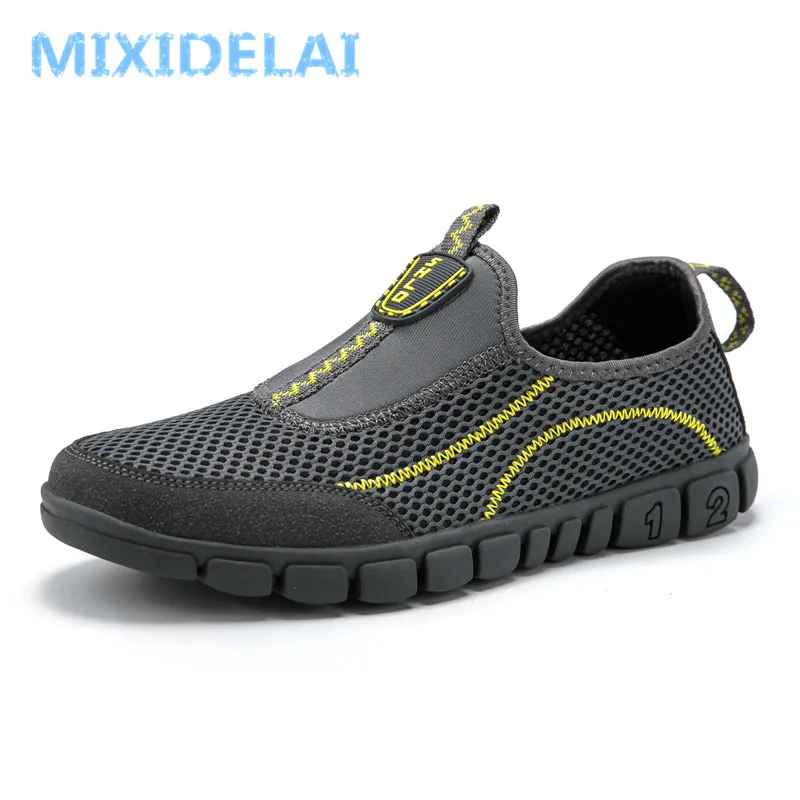 MIXIDELAI 2019 Summer Outdoor Men's Breathable Mesh Shoes Slip On Casual Shoes Male Lightweight Soft Comfortable Big size 39-46 MIXIDELAI 2019 Summer Outdoor Men's Breathable Mesh Shoes Slip On Casual Shoes Male Lightweight Soft Comfortable Big size 39-46