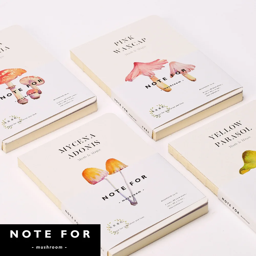 

NOTE FOR Mushroom A5 Notebook Blank Pages Note Book Sketchbook DIY Personal Diary Book Stationery Gifts