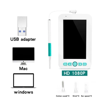 

2019 Newest 5.5mm Ear Cleaning Endoscope with 4.3 inch lcd display with 6 LED Lights For Windows & Macbook OS Computer