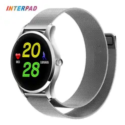 Interpad Спорт Смарт часы K88H плюс Магнитный всасывания Нержавеющая сталь на Smartwatch Поддержка монитор сердечного ритма телефон часы