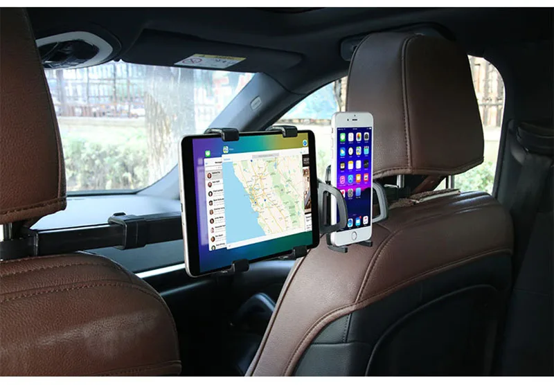 Vmonv 2 в 1 ABS держатель для планшета, автомобильное заднее сиденье, подставка, Двойное положение, регулируемый кронштейн вращения 360 для 4-10 дюймов iPad iPhone