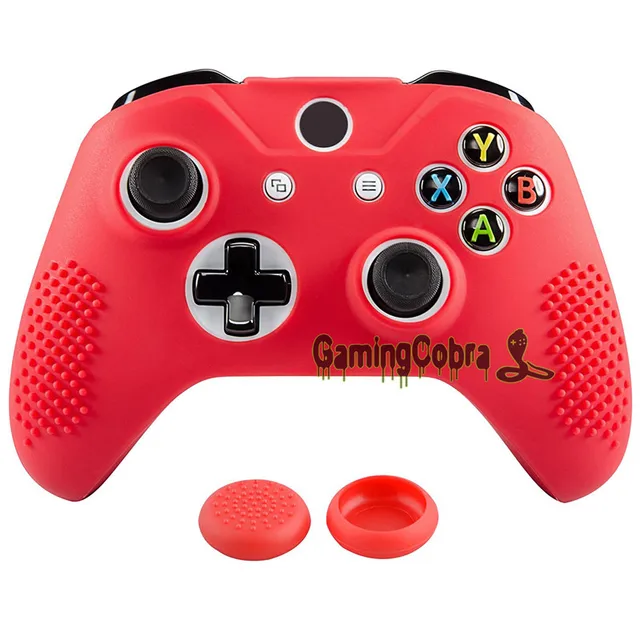 Cheap Soft Anti-slip Red Silicone Controller Cover Skins Thumb Grips Caps Protective Case for Xbox One X / for Xbox One S