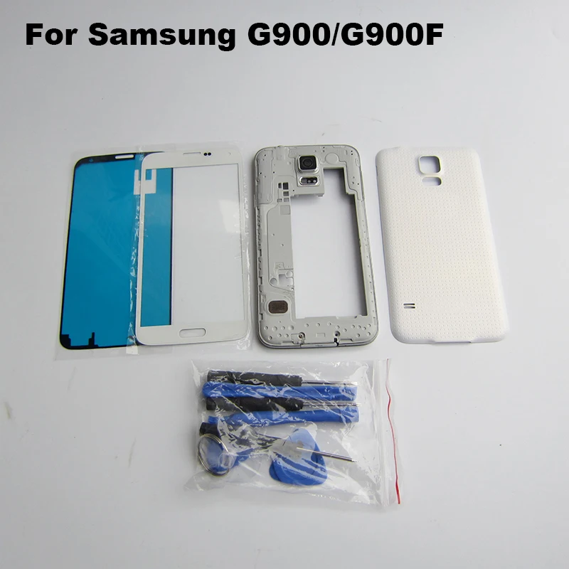 Rywill полный Корпус случае Запчасти для авто samsung Galaxy S5 G900F/M/V/T/P Ближний рамка задняя