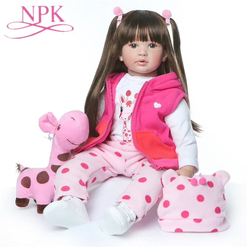 

NPK 24 Inche 60cm Real Girls Baby Doll Realistic Soft Silicone Newborn Princess Doll Handmade Alive Vinyl Bebe Reborn Dolls Toys